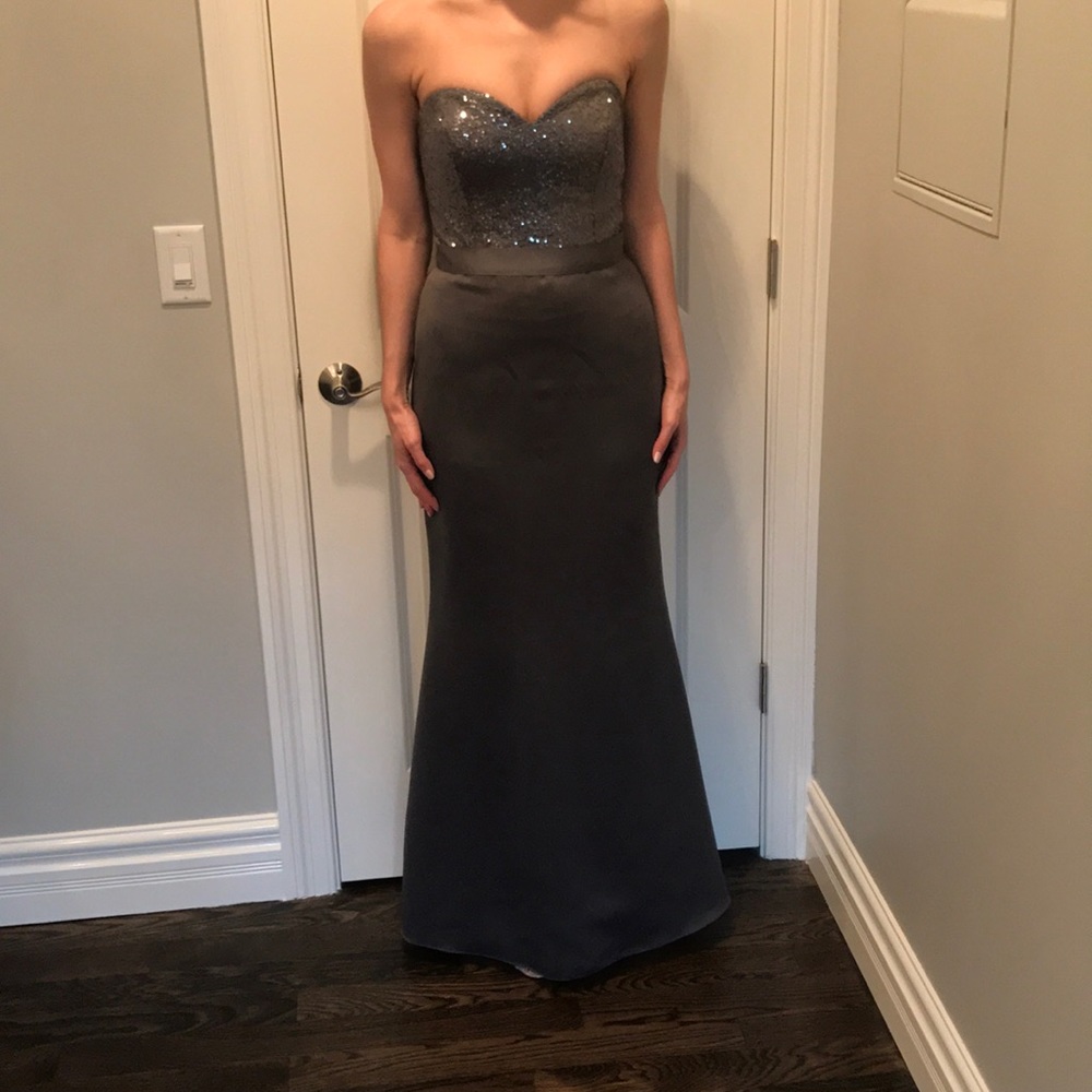 Custom made sequence sweetheart gown